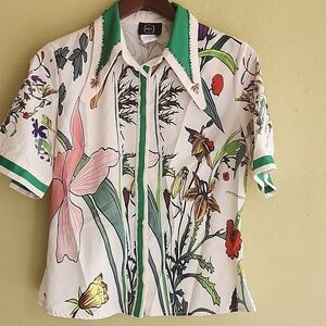 NWOT Green Beaded Blouse